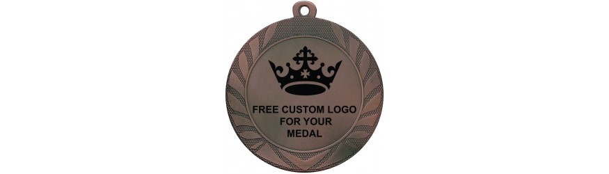50MM IRON CUSTOM CENTRE MEDAL - GOLD, SILVER OR BRONZE